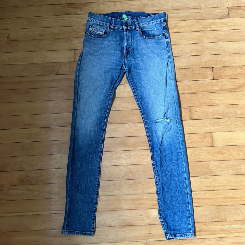 Diesel D-Strukt Slim Tapered Jeans Mens W29 L32 Blue Distressed Stretch